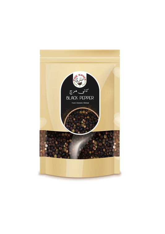 Black Pepper Corns premium Quality and packed in a fancy stand up pouch in Lahore